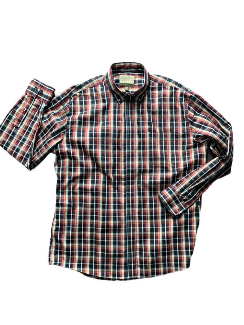 Cabela's Plaid Long Sleeve Cotton Button Down Shirt Mens XL Tall‎ #47F